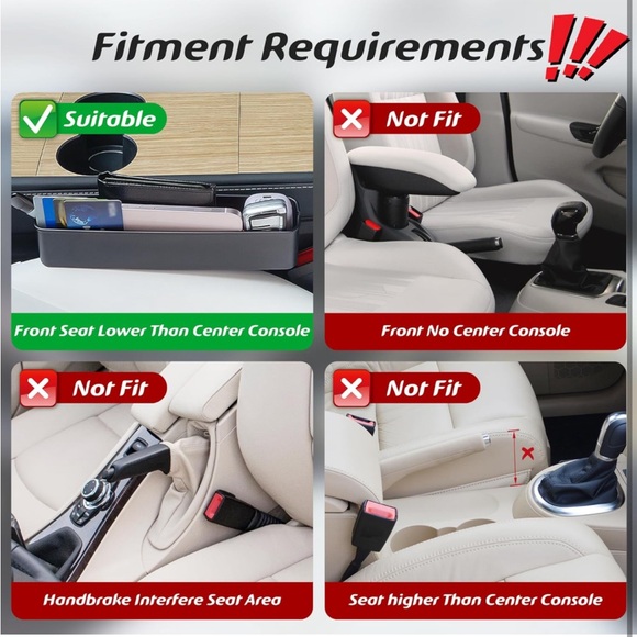 2 Pack Universal Fit Car 🚗  Front Seat 💺 Gap Organizers and Storage - Picture 8 of 9